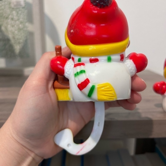 VTG Christmas Stocking Holder Hanger Snowman Future 1985 Resin Shelf Sitter 2 - Picture 5 of 11